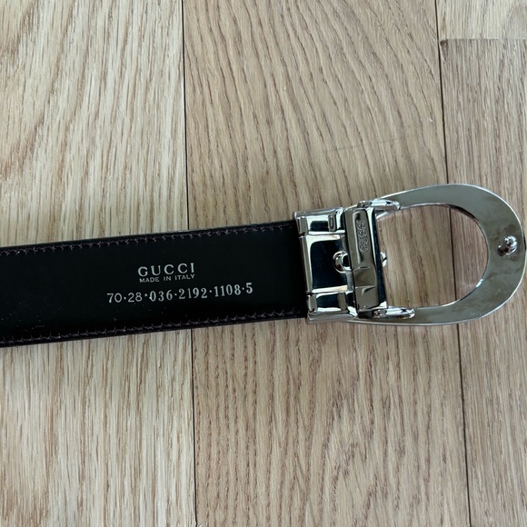 Gucci vintage reversible black/brown G buckle belt Size S - Picture 5 of 8